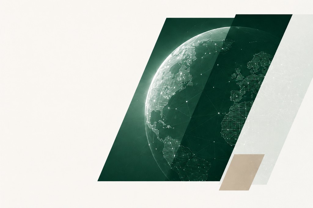 Digital globe representing global cybersecurity engagement